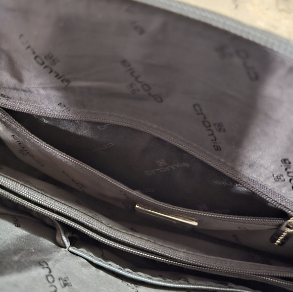 CROMIA | Italian Leather Shoulder Bag in Grey - Picture 10 of 11